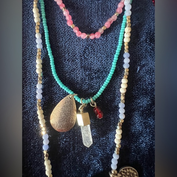 Multicolor Bead and Charms Layered Necklace - Picture 4 of 7